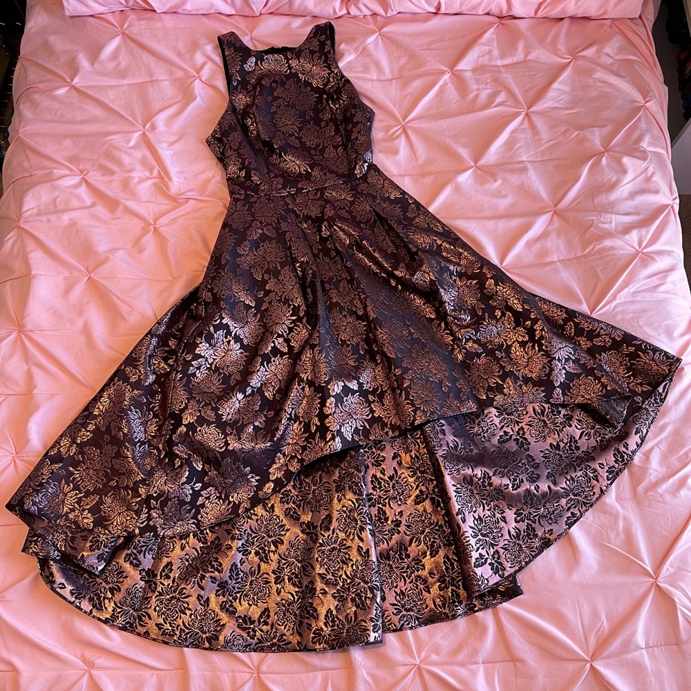 Sachin + Babi Noir Metallic Gold Dress Size 0